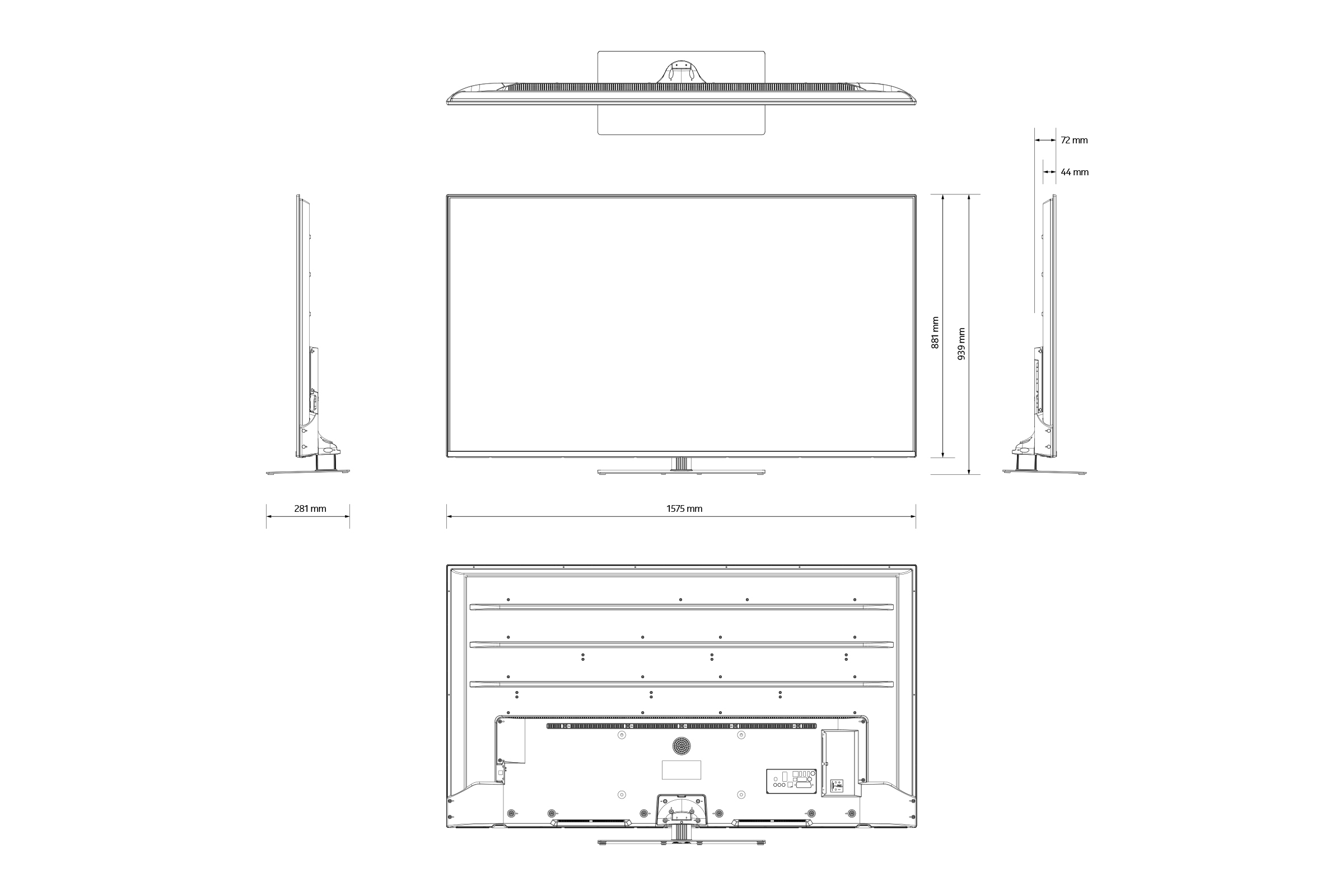 Vizio 70 V Series Tv Dimensions Drawings 57 Off