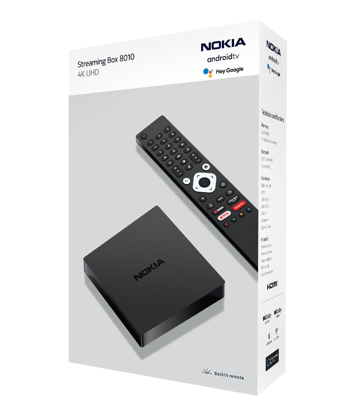 Nokia Streaming Box 8010  Nova Box com Android TV 11 e Controle Remoto com  microfone integrado. 